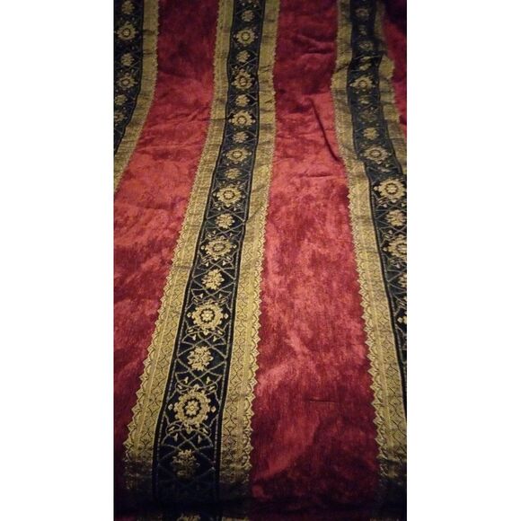 Vintage Embroidered Jacquard Damask Burgundy RedHeavy King‎ Size Bed Comforter